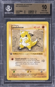 1999 Pokemon TCG 1st Edition Base #62 Sandshrew - BGS PRISTINE 10 - Pop 1